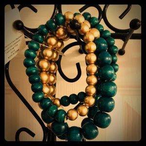 Wooden bead stretch bracelet set